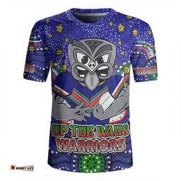 New Zealand Warriors Custom V-Neck Rugby Jerseys - Custom With Aboriginal Inspired Style Of Dot Painting Patterns V-Neck Rugby Jerseys