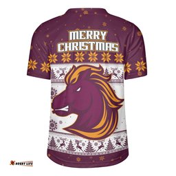 Brisbane Broncos Christmas Custom V-Neck Rugby Jerseys - Special Ugly Christmas V-Neck Rugby Jerseys