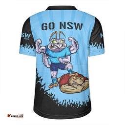 New South Wales Blues V-Neck Rugby Jerseys Custom State Of Origin 2024 Go Mighty NSW Blues For Die Hard Fan Supporters
