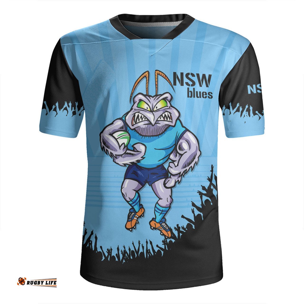 New South Wales Blues V-Neck Rugby Jerseys Custom State Of Origin 2024 Go Mighty NSW Blues For Die Hard Fan Supporters
