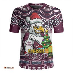 Manly Warringah Sea Eagles V-Neck Rugby Jerseys Aussie Ugly Christmas For Die Hard Fan Supporters