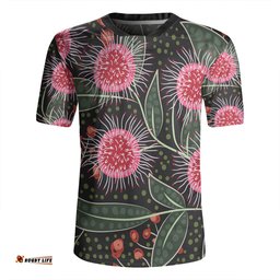 Australia Flowers Aboriginal V-Neck Rugby Jerseys - Aboriginal Style Australian Hakea Flower V-Neck Rugby Jerseys