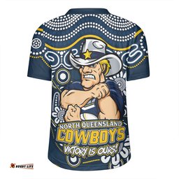 North Queensland Cowboys V-Neck Rugby Jerseys Aboriginal Inspired Tough Fan Rugby For Life