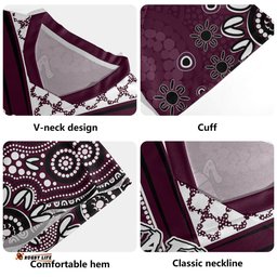 Manly Warringah Sea Eagles V-Neck Rugby Jerseys - Custom Maroon Manly Warringah Sea Eagles Blooded Aboriginal Inspired
