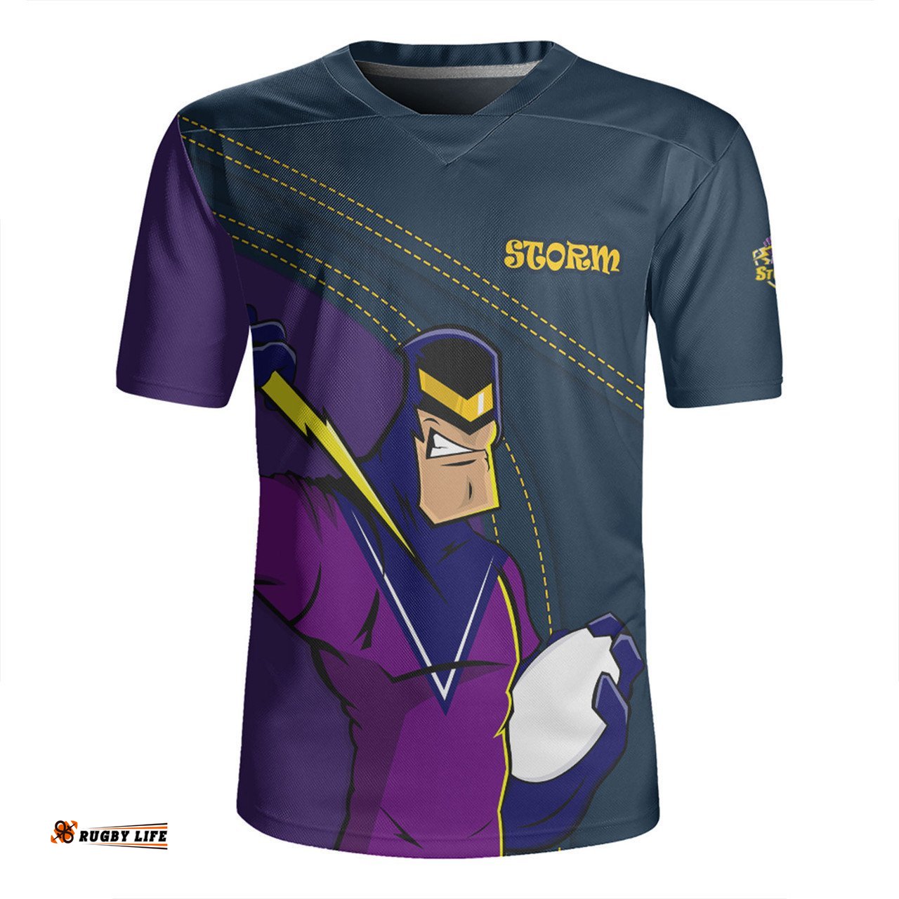 Melbourne Storm V-Neck Rugby Jerseys Custom Team Of Us Die Hard Fan Supporters