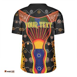 Australia Aboriginal Custom V-Neck Rugby Jerseys - Indigenous Dot With Boomerang Inspired V-Neck Rugby Jerseys