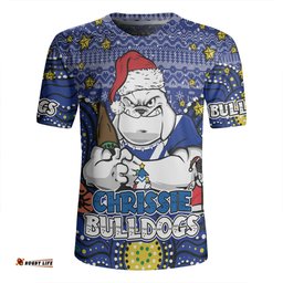 Canterbury-Bankstown Bulldogs Christmas Custom V-Neck Rugby Jerseys - Christmas Knit Patterns Vintage Jersey Ugly V-Neck Rugby Jerseys
