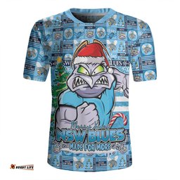 New South Wales Blues V-Neck Rugby Jerseys Merry Ugly Christmas Comic Style