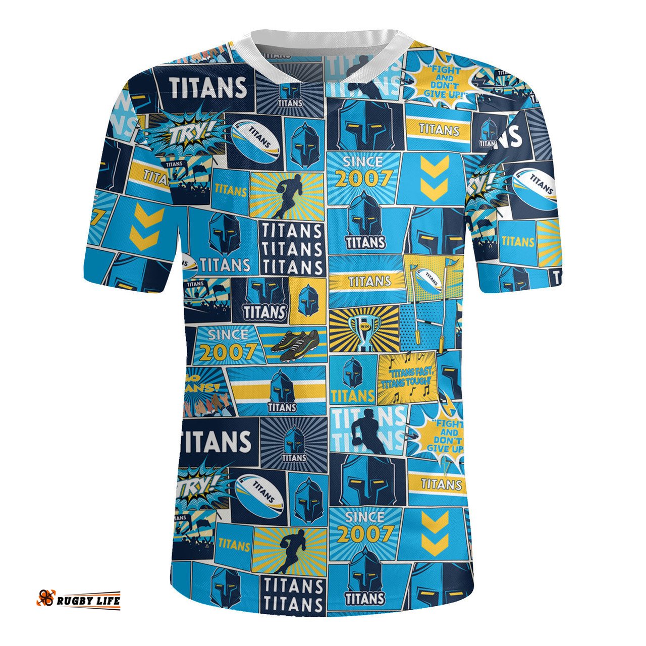 Gold Coast Titans V-Neck Rugby Jerseys - Team Of Us Die Hard Fan Supporters Comic Style