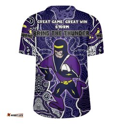 Melbourne Storm Grand Final Custom V-Neck Rugby Jerseys - Custom Melbourne Storm With Contemporary Style Of Aboriginal Painting V-Neck Rugby Jerseys