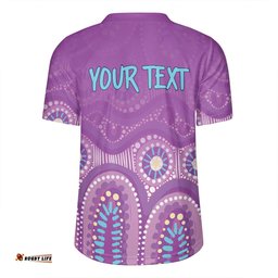 Australia Aboriginal Custom V-Neck Rugby Jerseys - Purple Aboriginal Dot V-Neck Rugby Jerseys