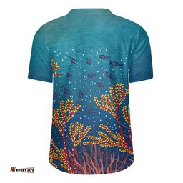 Australia Aboriginal V-Neck Rugby Jerseys - Aboriginal Underwater Art Inspired Design V-Neck Rugby Jerseys