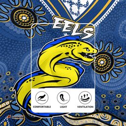 Parramatta Eels Jersey - Custom Blue Parramatta Eels Blooded Aboriginal Inspired
