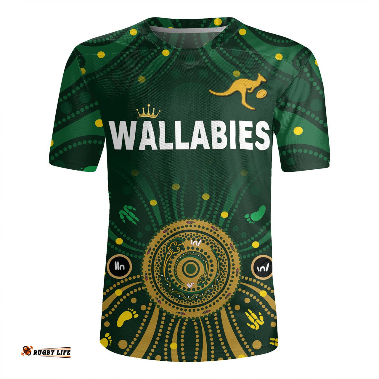 Australia Aboriginal Custom V-Neck Rugby Jerseys - Snake Circle And Symbols With Aboriginal Style V-Neck Rugby Jerseys