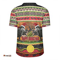 Australia Christmas Aboriginal Custom V-Neck Rugby Jerseys - Aboriginal Dreamtime Wangkarnal Crows V-Neck Rugby Jerseys