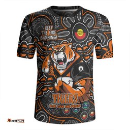 Wests Tigers V-Neck Rugby Jerseys Custom Naidoc Week 2024 Aboriginal Pattern And Torres Strait Islander Inspired