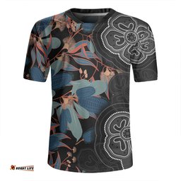 Australia Aboriginal V-Neck Rugby Jerseys - Australian Native Floral Seamless Pattern V-Neck Rugby Jerseys