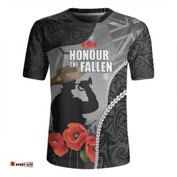Australia Anzac Day Custom V-Neck Rugby Jerseys - Australia And New Zealand Warriors Honour The Fallen Lest We Forget V-Neck Rugby Jerseys