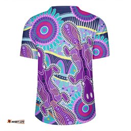 Australia Platypus Aboriginal V-Neck Rugby Jerseys - Purple Platypus With Aboriginal Art Dot Painting Patterns Inspired V-Neck Rugby Jerseys