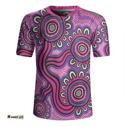 Australia Aboriginal V-Neck Rugby Jerseys - Dot Patterns From Indigenous Australian Culture V-Neck Rugby Jerseys