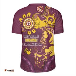 Brisbane Broncos V-Neck Rugby Jerseys Aboriginal Indigenous Naidoc Week Dreamtime Dot Painting With Flag