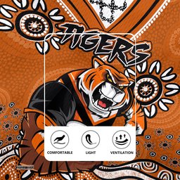 Wests Tigers Jersey - Custom Orange Wests Tigers Blooded Aboriginal Inspired