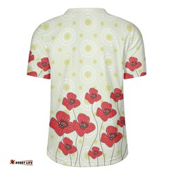 Australia Aboriginal V-Neck Rugby Jerseys - Poppy Flowers Background In Aboriginal Dot Art Style V-Neck Rugby Jerseys