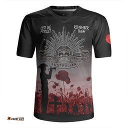 Australia Anzac Day V-Neck Rugby Jerseys - Lest We Forget Red V-Neck Rugby Jerseys