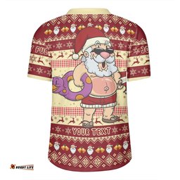 Australia Christmas Custom V-Neck Rugby Jerseys - Aussie Christmas Santa Summer Vibes V-Neck Rugby Jerseys