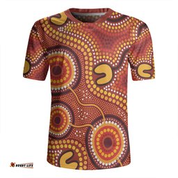 Australia Aboriginal V-Neck Rugby Jerseys - Connection Concept Dot Aboriginal Colorful Painting V-Neck Rugby Jerseys