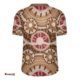 Australia Aboriginal V-Neck Rugby Jerseys - Aboriginal Dot Art Style Inspired Design V-Neck Rugby Jerseys