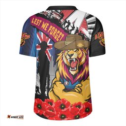 Brisbane Lions V-Neck Rugby Jerseys Anzac Day Honor United In Spirit