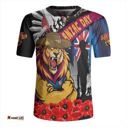 Brisbane Lions V-Neck Rugby Jerseys Anzac Day Honor United In Spirit