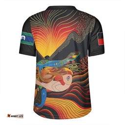 Australia Aboriginal Custom V-Neck Rugby Jerseys - Rainbow Serpent In Aboriginal Dreaming Art Inspired V-Neck Rugby Jerseys