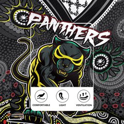 Penrith Panthers V-Neck Rugby Jerseys - Custom Black Penrith Panthers Blooded Aboriginal Inspired