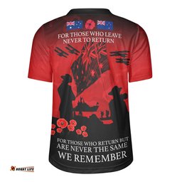 Australia Anzac V-Neck Rugby Jerseys Anzac Day Poppy Flowers Red Black Blue