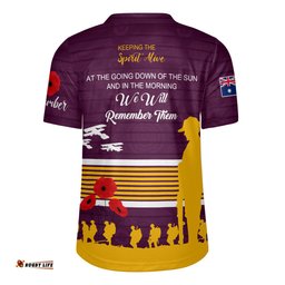 Australia Broncos Anzac Custom V-Neck Rugby Jerseys - Keeping the Spirit Alive V-Neck Rugby Jerseys
