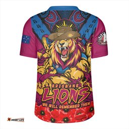 Brisbane Lions V-Neck Rugby Jerseys Ripped Legacy Of The Game The ANZAC Spirit Lives On