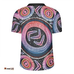 Australia Aboriginal V-Neck Rugby Jerseys - Aboriginal Boomerang Dot Art V-Neck Rugby Jerseys