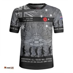 Australia Anzac Day V-Neck Rugby Jerseys - Australia and New Zealand Warriors All gave some Some Gave All Black V-Neck Rugby Jerseys