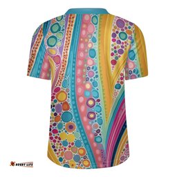 Australia Aboriginal V-Neck Rugby Jerseys - Aboriginal Colorful Dots Inspired Design V-Neck Rugby Jerseys