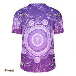 Australia Aboriginal Custom V-Neck Rugby Jerseys - Purple Dot Painting Art Washo V-Neck Rugby Jerseys