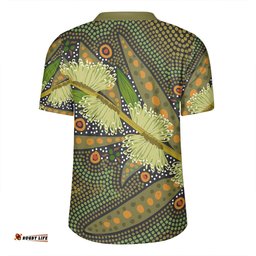 Australia Flowers Aboriginal V-Neck Rugby Jerseys - Aboriginal Dot Art Of Australian Native Flower Hakea Sericea V-Neck Rugby Jerseys
