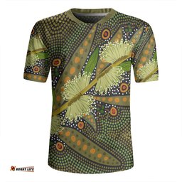 Australia Flowers Aboriginal V-Neck Rugby Jerseys - Aboriginal Dot Art Of Australian Native Flower Hakea Sericea V-Neck Rugby Jerseys