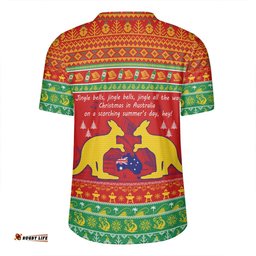 Australian Christmas Carol Christmas V-Neck Rugby Jerseys - Jingle Bells Ugly Style V2 V-Neck Rugby Jerseys