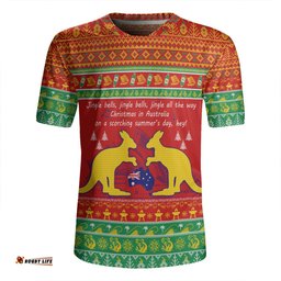 Australian Christmas Carol Christmas V-Neck Rugby Jerseys - Jingle Bells Ugly Style V2 V-Neck Rugby Jerseys