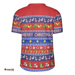 Australia Christmas Custom V-Neck Rugby Jerseys - Aussie Christmas Flamingo Summer Vibes Blue V-Neck Rugby Jerseys