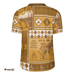 Australia Camping Christmas V-Neck Rugby Jerseys - Xmas Camping With Kangaroo Vintage V-Neck Rugby Jerseys