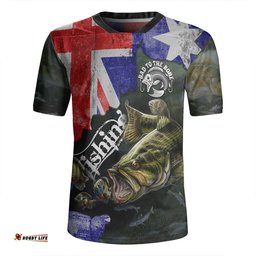 Australia Fishing V-Neck Rugby Jerseys - Bad To The Bone Fishing Australia Flag Vintage V-Neck Rugby Jerseys