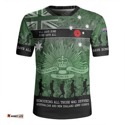 Australia Anzac Day V-Neck Rugby Jerseys - Australia and New Zealand Warriors All gave some Some Gave All Green V-Neck Rugby Jerseys